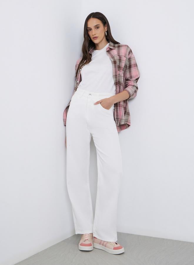 Styli High Rise Wide Leg Jeans - Image 1