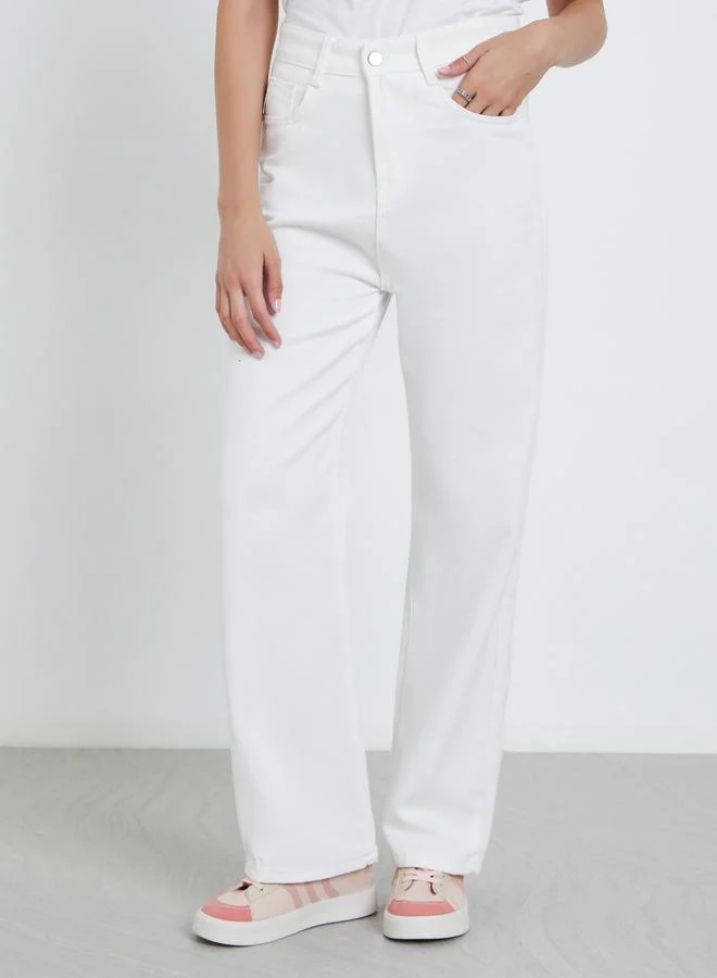 Styli Styli High Rise Wide Leg Jeans