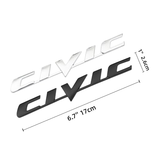 HUIANTS Car 3D Rear Tail Letter Emblem Replacement for Civic,Car Badge Decals Logo Trunk Decoration Emblem Modification Fit Civic 2006-2011 Accessories(Silver) - Image 4