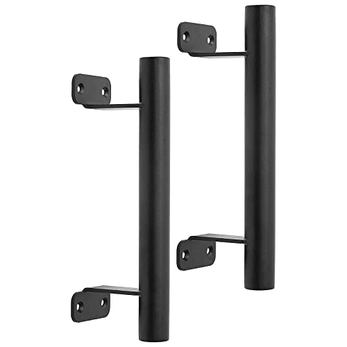 Purife 9'' Sliding Barn Door Handles Pack of 2, Black Powder Coated Iron Pull Handles for Gates, Garage, Outdoor Fence, Interior Closet Doors - Image 2