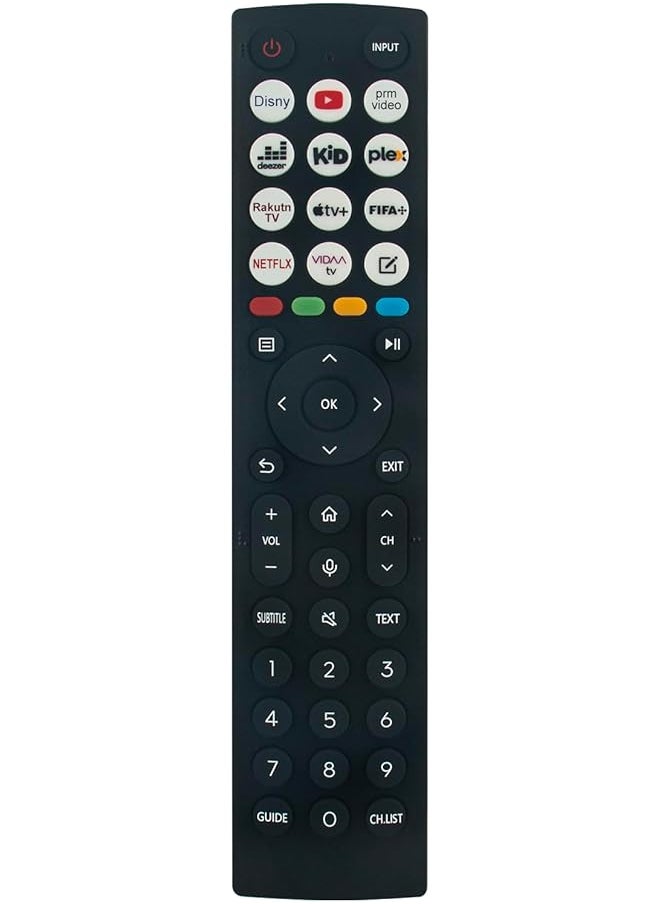 إيروريكس - جهاز التحكم عن بعد Erf2J36 0011 الصوتي المستبدل مناسب لتلفزيون Hisense الذكي 70A6Bg و75A6Bg و43A6Bg و50A6Bg و58A6Bg و65A6Bg و55A6Dg و85A6Bg و55A6Bg و55A6Cg و55A6Egtuk و55A6Egch و55A6Dgch و55A6Eg 55A6Fg - Image 1