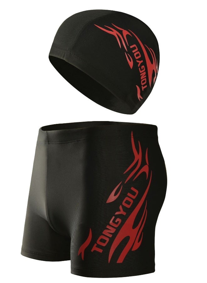 Men's Goggles, Cap, Trunks Set XXL