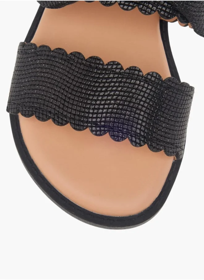 JUNIORS Girls Bow Applique Sandals With Hook And Loop Closure