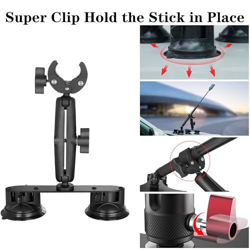 Taisioner Suction Car Mount for Camera Insta360 X5/X4/X3/X2/GO 3/ONE/RS Compatible with Gopro Max 360 Outside Car Mount with 67” Invisible Selfie Stick 5 in 1 Suction Camera kit for Action Camera - Image 5