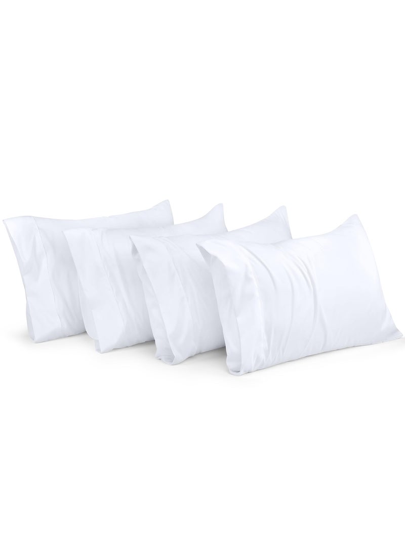 Utopia Bedding Utopia Bedding Standard Pillow Cases - 4 Pack - Envelope Closure - Soft Brushed Microfiber Fabric - Shrinkage and Fade Resistant Pillow Covers Standard Size 20 X 26 Inches (Standard  White)  - Image 1