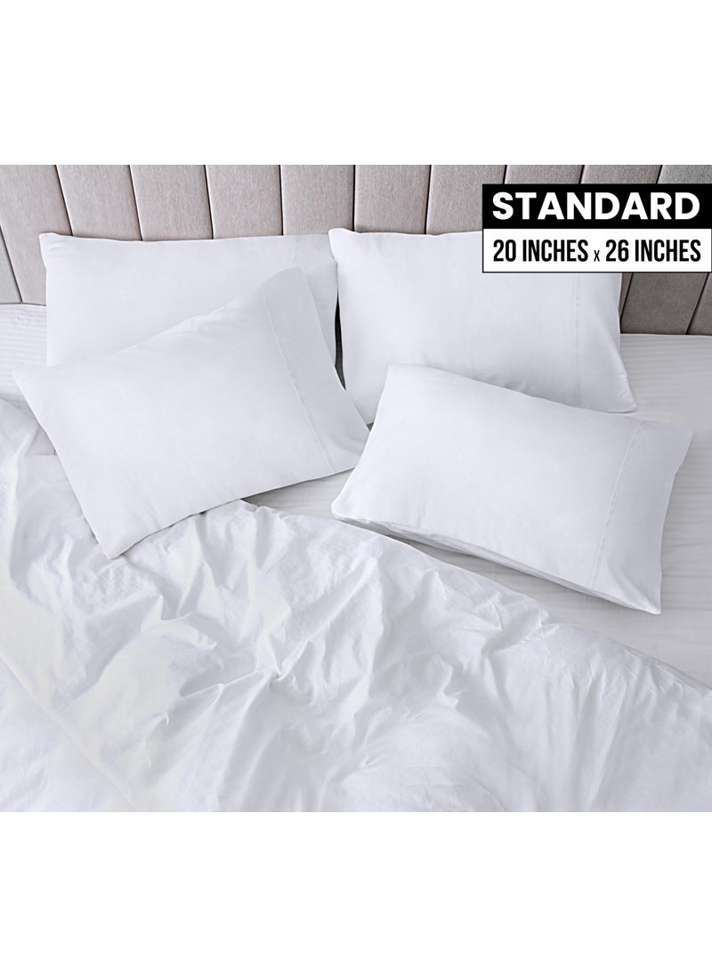 Utopia Bedding Utopia Bedding Standard Pillow Cases - 4 Pack - Envelope Closure - Soft Brushed Microfiber Fabric - Shrinkage and Fade Resistant Pillow Covers Standard Size 20 X 26 Inches (Standard  White)  - Image 2