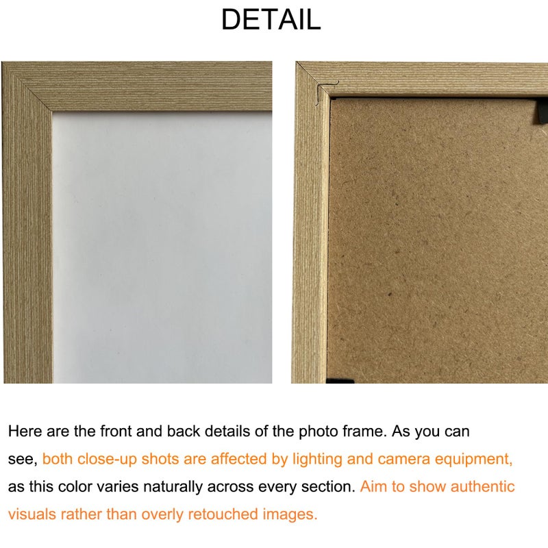 BESCRCL 8x10 Picture Frame Natural Set of 6, Display Pictures 5x7 with Mat or 8x10 Without Mat for Wall Mounting or TableTop - Image 5