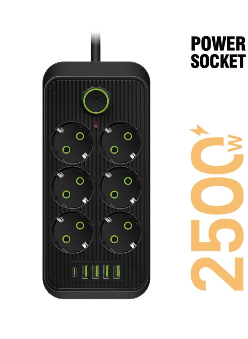 Joint & connector (6 AC+ 4 USB + Type-C) Over Load Protection /2m Power Cord - Image 1