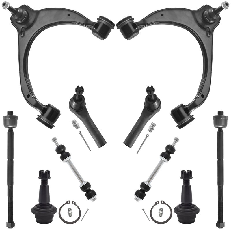 ASTARPRO 10pcs Front Upper Control Arm and Lower Ball Joint and Sway Bar Tie Rod End Inner and Outer Compatible with 2014-2019 Chevy Silverado 1500 Suburban Tahoe GMC Sierra 1500 - Image 1