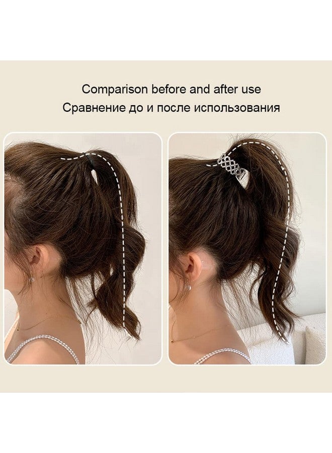 ASVNRES 2023 New Pearl Rhinestone Hair Claws Girl High Ponytail Clip Fixed Hairpin Claw Clip Advanced Sense Hair Accessories Headwear For Women Men Hair Accessories Styling Jewelry Tools - Image 3