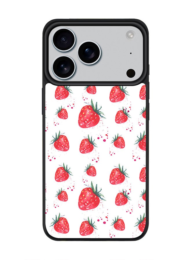 Stylizedd iPhone 17 Pro Case, [Compatible with MagSafe] Slim Magnetic cover Phone Case iPhone 17 Pro -Dripping Strawberries - Image 1