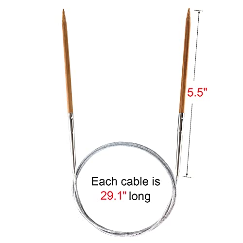 Weabetfu Bamboo Circular Knitting Needle,40-inch Length for Handmade Creative DIY and Any Weave Yarn Projects,US Size 6(4mm) - Image 2