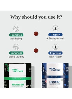 Man Matters Ashwagandha Gummies & Biotin Gummies (120 Gummies) - 300mg Ashwagandha & Biotin - Nourishes Hair, Promotes Recovery, Enhances Well-Being, With Vit A, Vit C, Vit E, Zinc & DHT Blocker  - Image 2