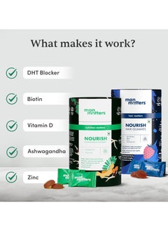 Man Matters Ashwagandha Gummies & Biotin Gummies (120 Gummies) - 300mg Ashwagandha & Biotin - Nourishes Hair, Promotes Recovery, Enhances Well-Being, With Vit A, Vit C, Vit E, Zinc & DHT Blocker  - Image 4