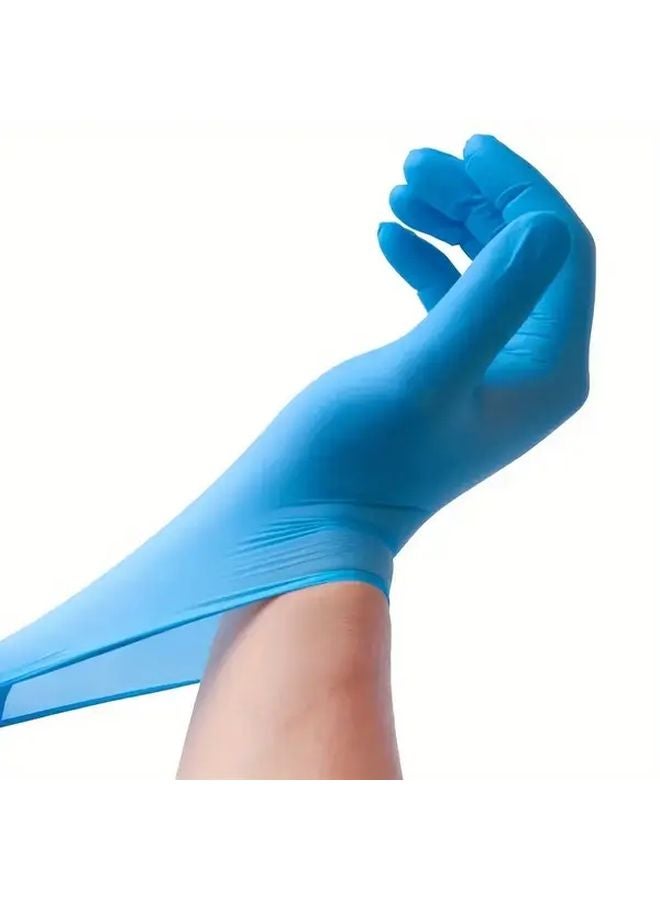 50 Pcs Large Blue Nitrile Gloves Disposable for Cleaning Hair Dye Nail Art Pet Bathing - Image 4