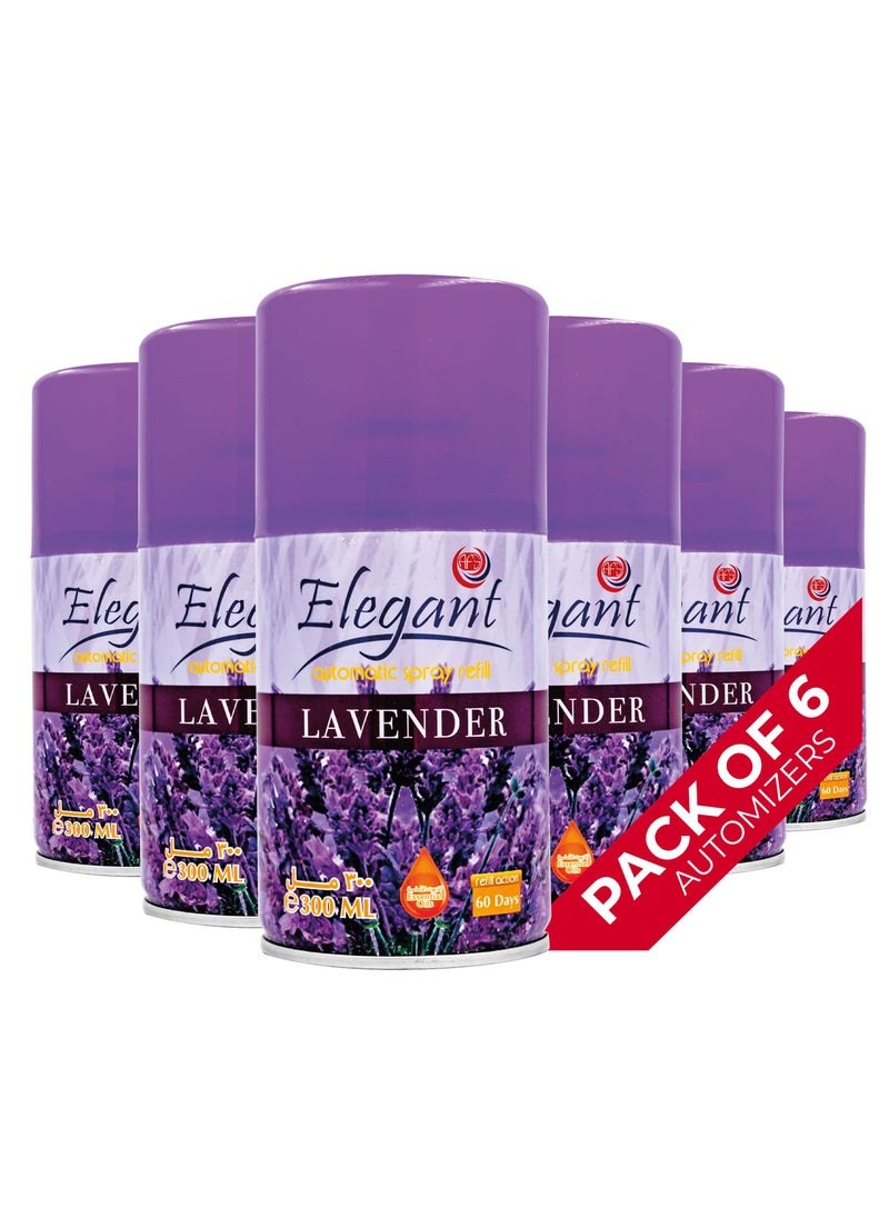 Elegant 6 Piece LAVENDER Automatic Refill Spray Set 300ml  - Image 1