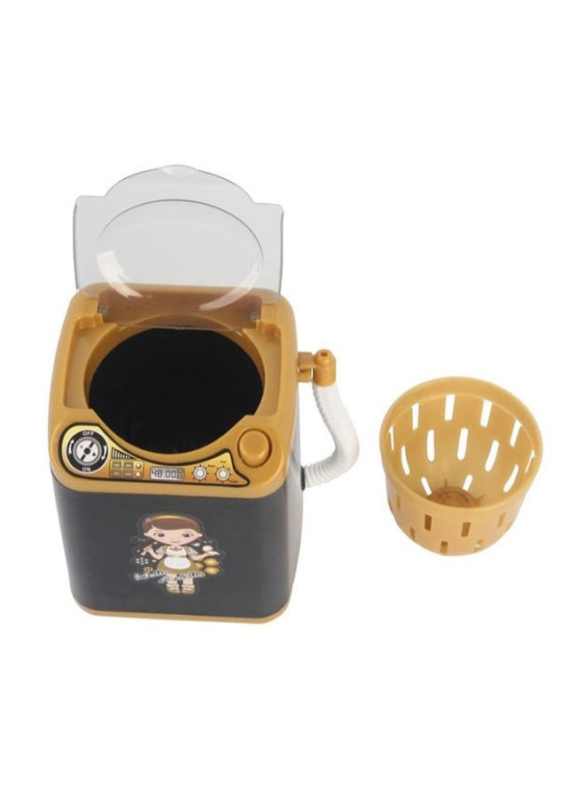 NIBEMINENT Mini Electric Makeup Brush Cleaner Washing Machine Black/Gold/White  - Image 3