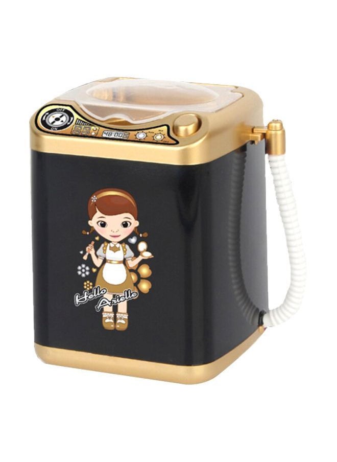 NIBEMINENT Mini Electric Makeup Brush Cleaner Washing Machine Black/Gold/White  - Image 1