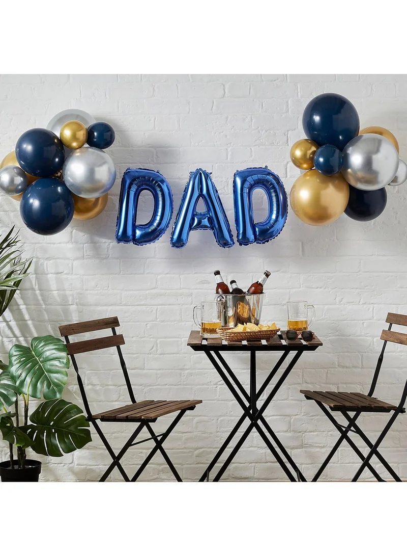 Ginger Ray Blue Foiled And Chrome Balloons Dad Balloon Bunting