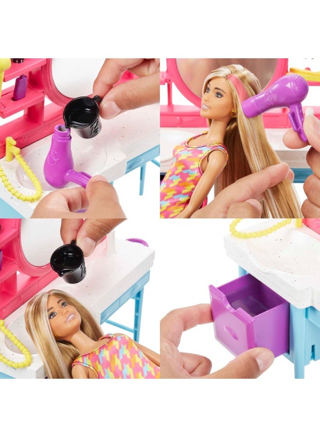 Barbie Doll and Hair Salon Playset, Color-Change Hair - Image 5