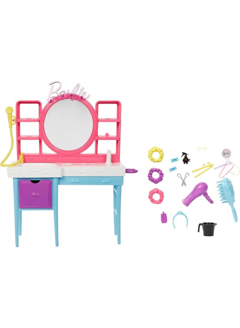 Barbie Doll and Hair Salon Playset, Color-Change Hair - Image 5