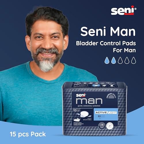 Seni Man Premium Bladder Control Guards Active Light Pads - 15 Pieces | High Absorbency, Breathable, Leak-Proof Incontinence Protection & Comfort | Travel Friendly - Image 5