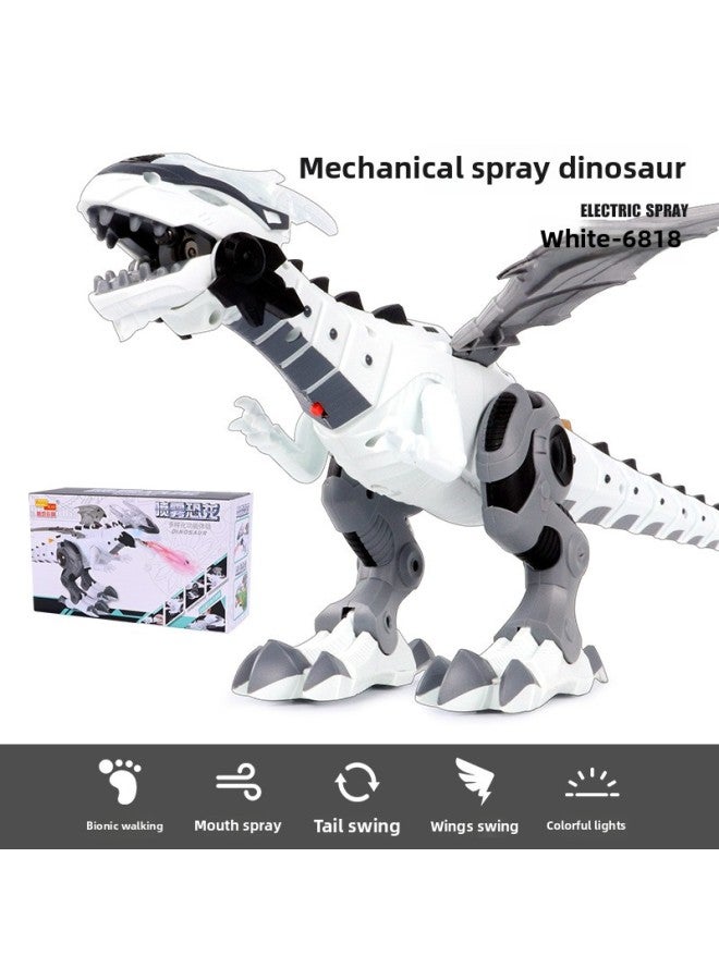 Mechanical Spray Electric Dinosaur Toy Dinosaur Model Simulation Animal Toy Multi-functional Remote Control Dinosaur-Color:Spray Mechanical Dinosaur 【white】 6818 - Image 1