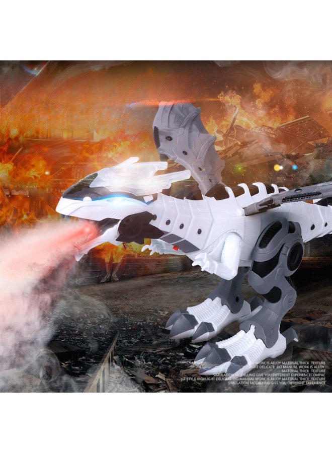 Mechanical Spray Electric Dinosaur Toy Dinosaur Model Simulation Animal Toy Multi-functional Remote Control Dinosaur-Color:Spray Mechanical Dinosaur 【white】 6818 - Image 2