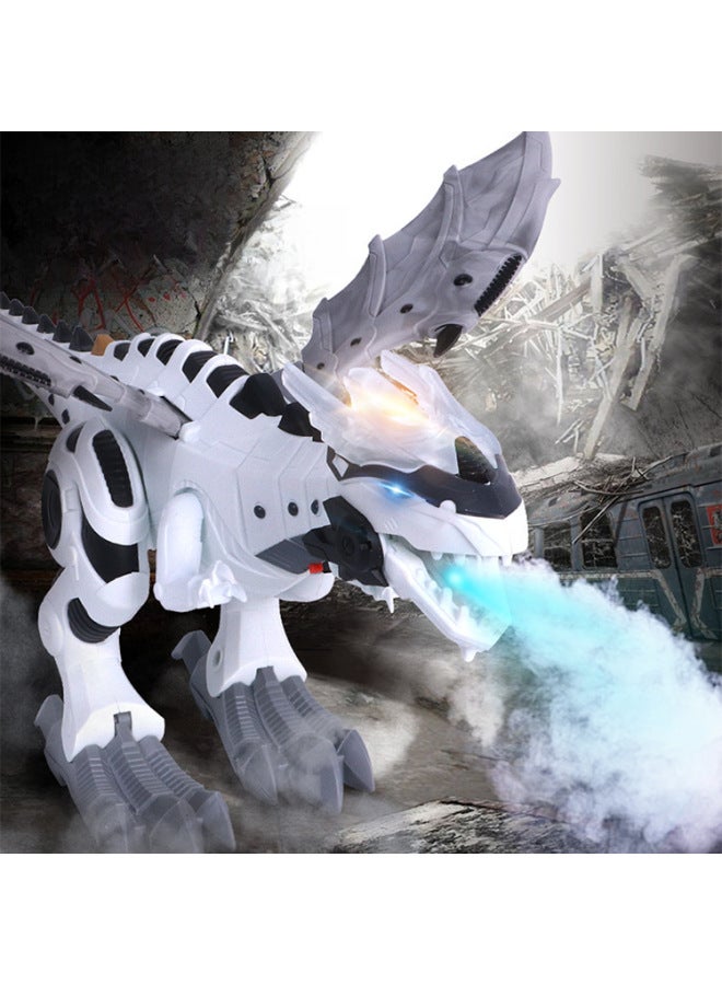 Mechanical Spray Electric Dinosaur Toy Dinosaur Model Simulation Animal Toy Multi-functional Remote Control Dinosaur-Color:Spray Mechanical Dinosaur 【white】 6818 - Image 3