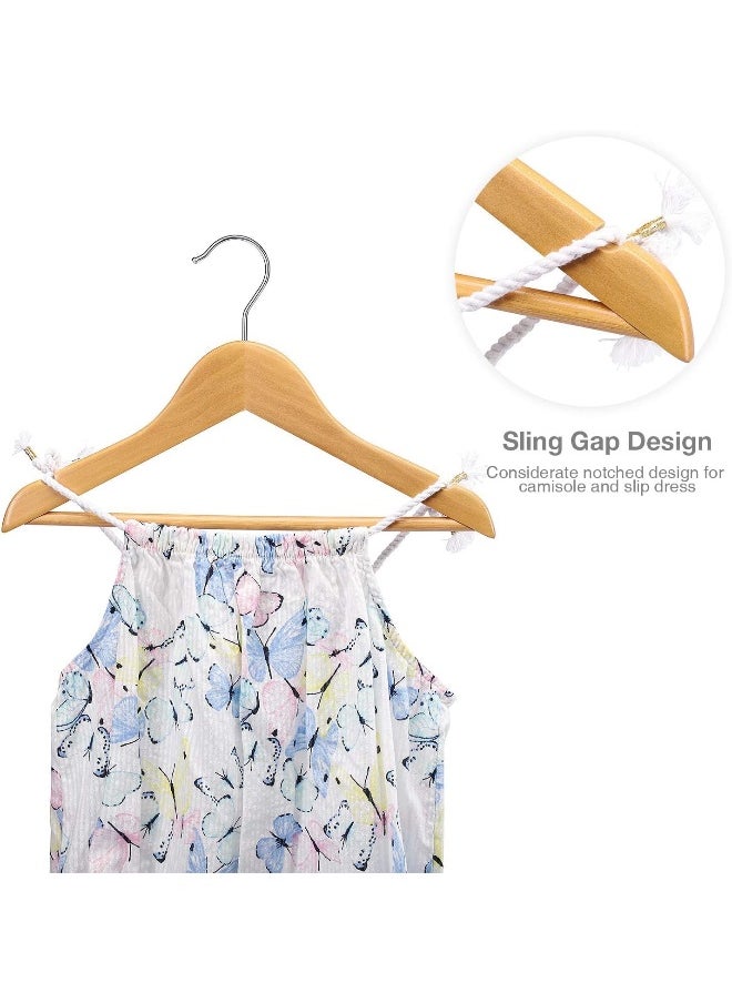 HOUSE DAY - HOUSE DAY 20 Pack Natural Colour Children's Wooden Clothes Hangers, Space Saving, 360° Rotating Hook, Non-Slip, for Coats, Suits, Trousers and Jackets - Image 1