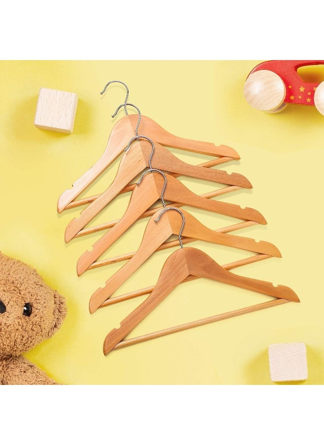 HOUSE DAY - HOUSE DAY 20 Pack Natural Colour Children's Wooden Clothes Hangers, Space Saving, 360° Rotating Hook, Non-Slip, for Coats, Suits, Trousers and Jackets - Image 1