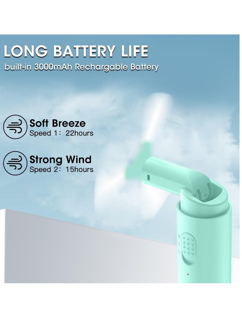general Handheld Fan Rechargeable, Mini Portable Fan Small Hand Fan, 3000mAh Battery Operated 22Hrs+ Makeup Eyelash Fan Personal Fan Gifts for Women Girls Men Travel Indoor Outdoor - Image 4