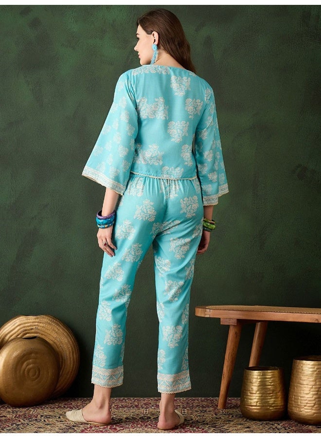 AKS Aqua Digital Printed Co-Ord Set  - Image 4