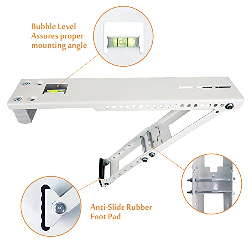 Foozet Window Air Conditioner Support Bracket Heavy Duty, Up to 165 lbs, Fits Up to 24K btu A/C Unit - Image 2