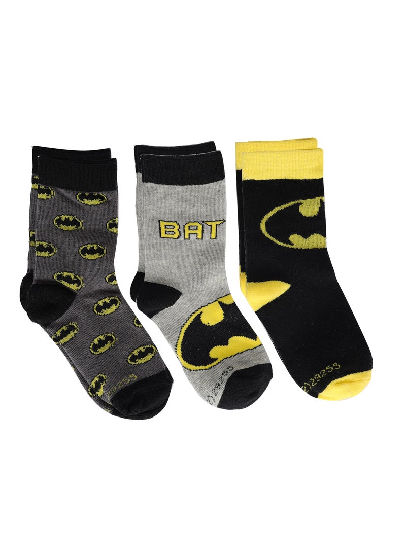 Warner Bros. Warner bros Batman Socks, Ankle Crew Socks for Kids (5 to 8 Years), Pack of 3 socks  - Image 3