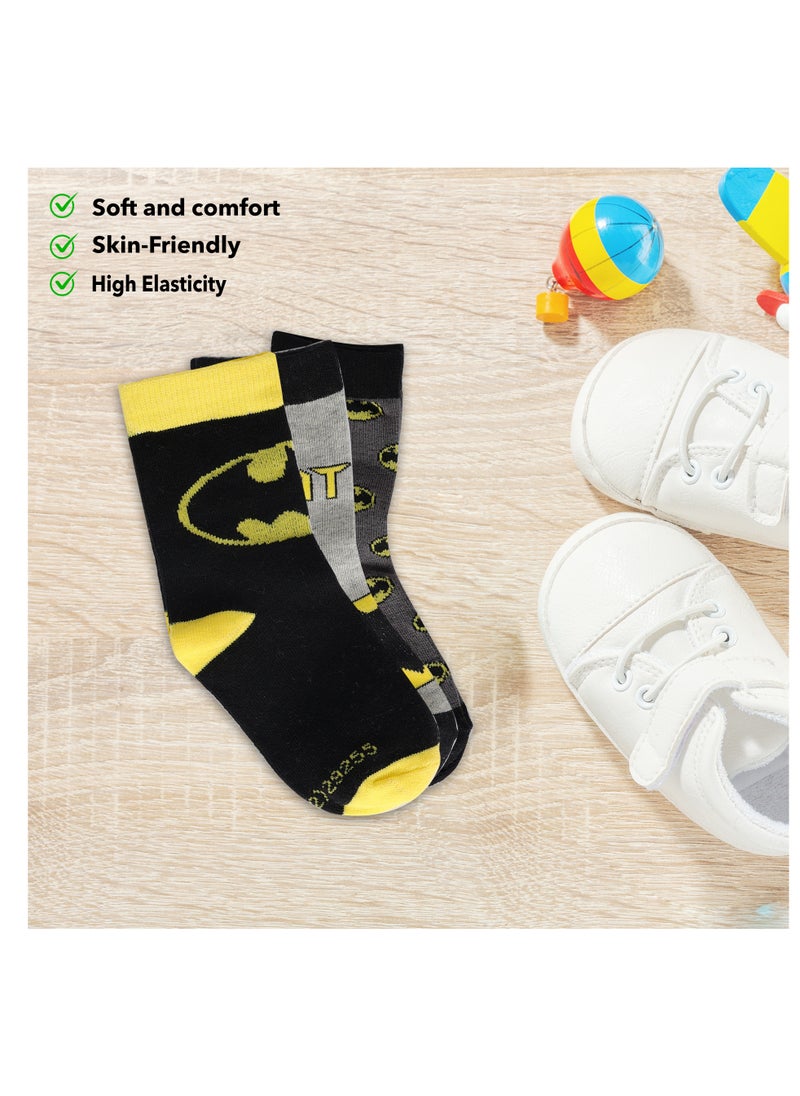 Warner Bros. Warner bros Batman Socks, Ankle Crew Socks for Kids (5 to 8 Years), Pack of 3 socks  - Image 2