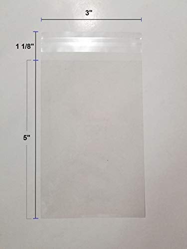 UNIQUEPACKING 100 Pcs 3x5 Clear Resealable Recloseable Cellophane/Cello Polypropylene Bags - Image 3
