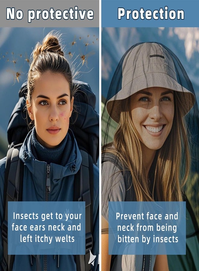 JayruiMice Oversized Mosquito Net 42 x 25 Inches Ultra Large Mosquito Head Net Face Neck Fly Mesh Netting Fits All Hats for Outdoor Camping Hiking Fishing Gardening Safari(Black - Image 5