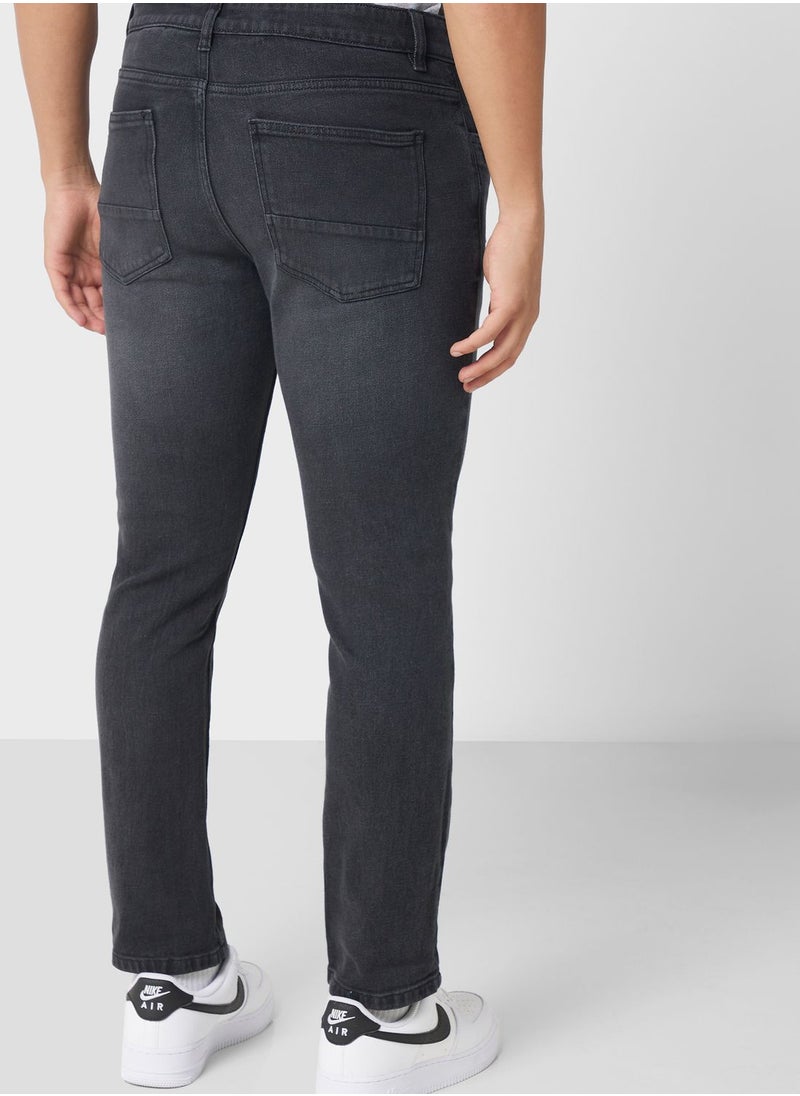 Slim Fit Washed Jeans