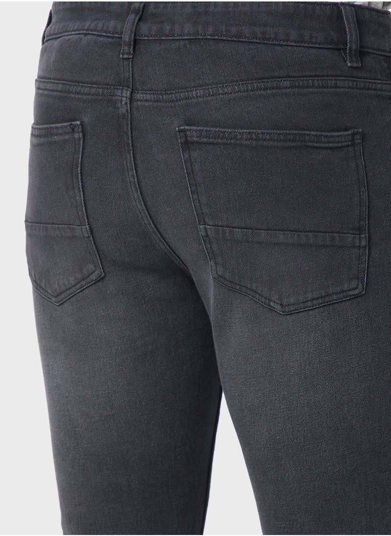 Slim Fit Washed Jeans