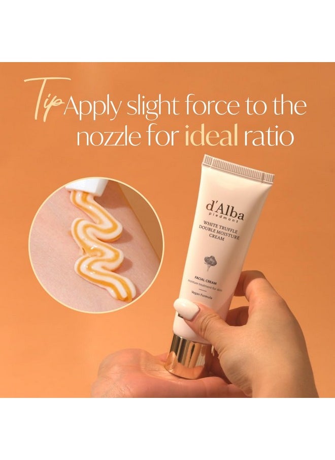 دالبا پيدمونت كريم D'Alba White Truffle Double Moisture Cream، مرطب نباتي، تركيبة مزدوجة مغذية وشد في أنبوب واحد (2.02 أونصة)  - Image 3