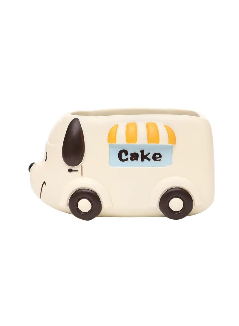 Generic Resin Succulent Plant Pot, Camper Car Succulent Plant Pot/Plant Pot/Flower Pot/Bonsai Pot for Herbs, Succulents, Cactus Pen Holder, Suitable for Micro Landscape Home Decoration (Cake Car)  - Image 1
