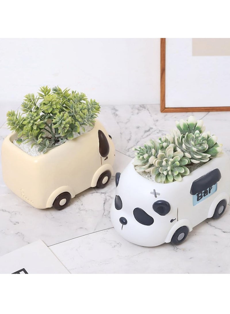 Generic Resin Succulent Plant Pot, Camper Car Succulent Plant Pot/Plant Pot/Flower Pot/Bonsai Pot for Herbs, Succulents, Cactus Pen Holder, Suitable for Micro Landscape Home Decoration (Cake Car)  - Image 5