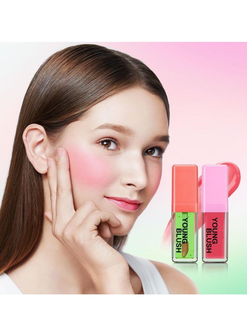 SYOSI 2 Pcs Color Changing Blush Oil, Color Changing Liquid Blush Waterproof and Long-lasting Blush Long Lasting Moisturizing Lightweight Blush Natural Glossy Finish Makeup (Green, Pink) - Image 5