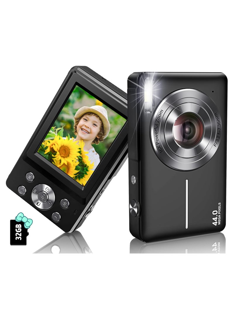 Zikra Kids Digital Camera 1080P 44MP Digital Cameras for Photography, Digital Point and Shoot Camera for Kids with 16X Zoom, Fill Light, Anti-Shake, Compact Small Travel Camera for Boys Girls Teens Gift - Image 1