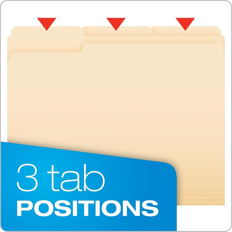 Pendaflex File Folders, Letter Size, 1/3 Cut, Manila, 250 per Box (752250) - Image 2