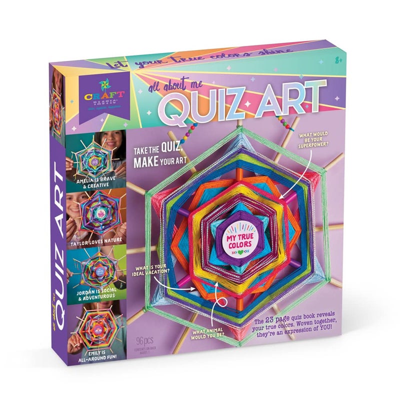Crafttastic All About Me Quiz Art Craft Kit Answer Fun Questions to Make a Personalized Piece of Art Ages 8