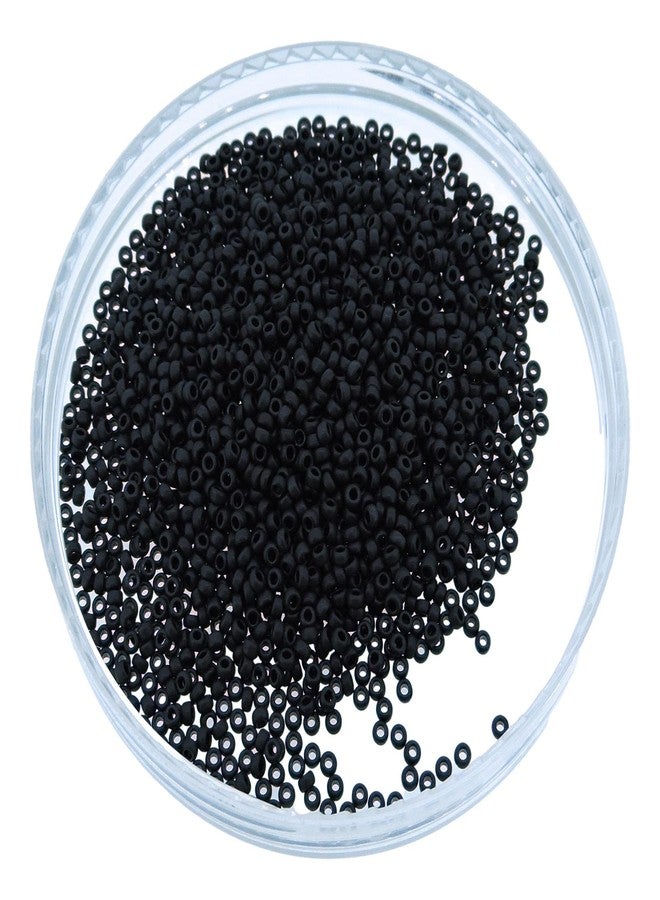 Miyuki Round Seed Beads Size 15/0 8.2g Matte Black - Image 4