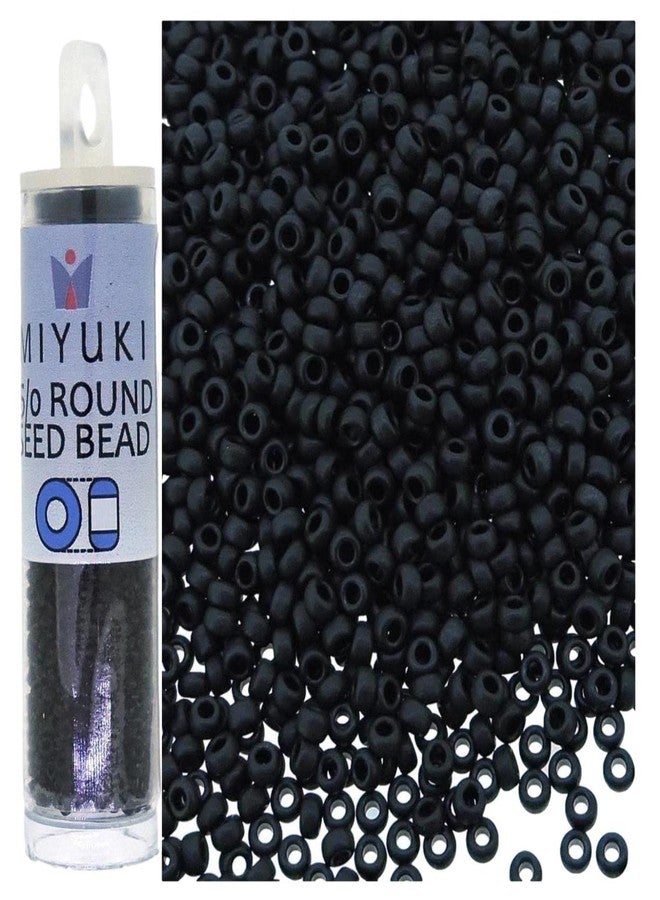 Miyuki Round Seed Beads Size 15/0 8.2g Matte Black - Image 1