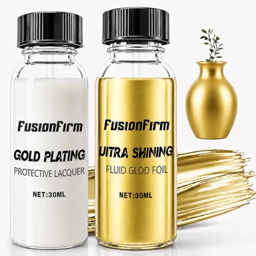 FusionFirm Liquid Leaf Paint AlcoholBased Airbrush Paint High Gloss Finish Gold 1 Fl Oz - Image 1